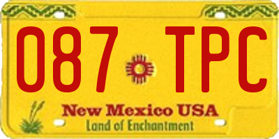NM license plate 087TPC