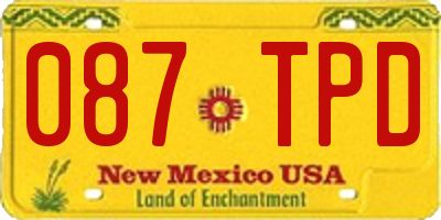 NM license plate 087TPD