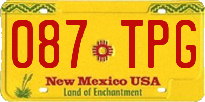 NM license plate 087TPG