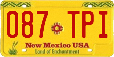 NM license plate 087TPI