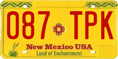 NM license plate 087TPK