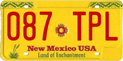 NM license plate 087TPL