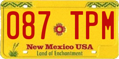 NM license plate 087TPM