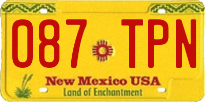NM license plate 087TPN