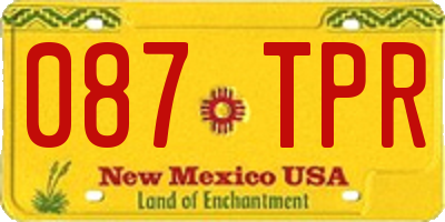 NM license plate 087TPR