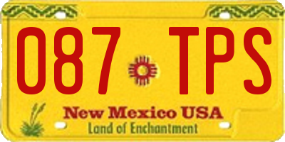 NM license plate 087TPS