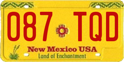 NM license plate 087TQD
