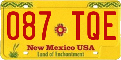 NM license plate 087TQE