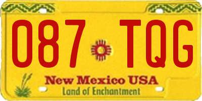 NM license plate 087TQG