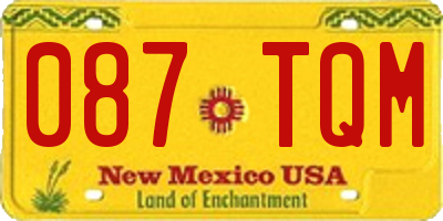 NM license plate 087TQM
