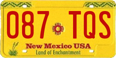 NM license plate 087TQS
