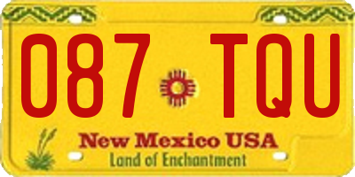 NM license plate 087TQU