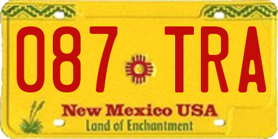 NM license plate 087TRA