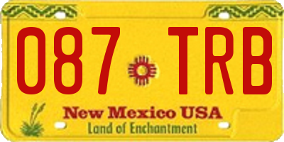NM license plate 087TRB