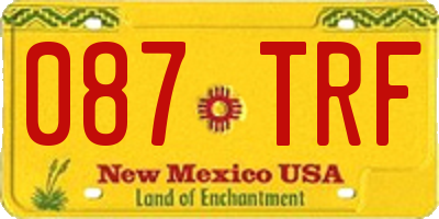 NM license plate 087TRF