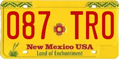 NM license plate 087TRO
