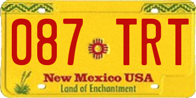 NM license plate 087TRT