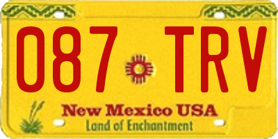 NM license plate 087TRV