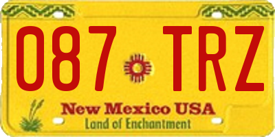 NM license plate 087TRZ