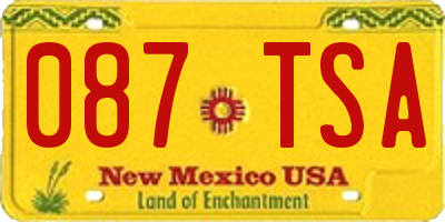 NM license plate 087TSA