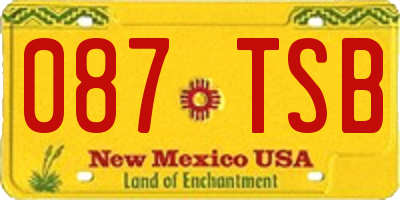 NM license plate 087TSB