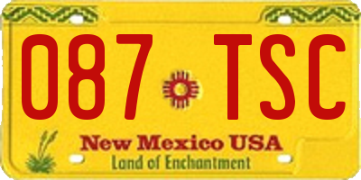 NM license plate 087TSC