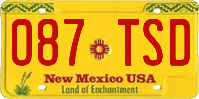 NM license plate 087TSD
