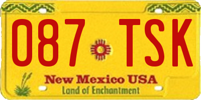 NM license plate 087TSK
