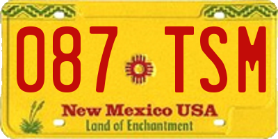 NM license plate 087TSM