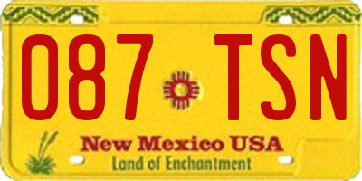 NM license plate 087TSN
