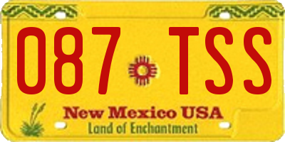 NM license plate 087TSS