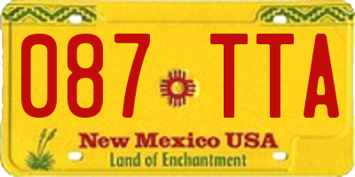 NM license plate 087TTA