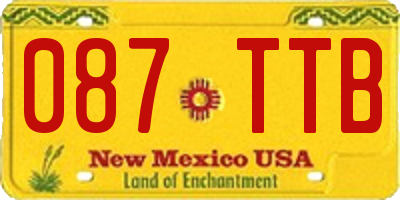 NM license plate 087TTB
