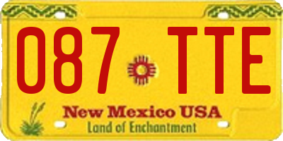 NM license plate 087TTE