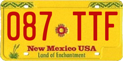 NM license plate 087TTF