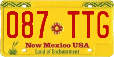 NM license plate 087TTG