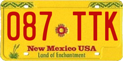 NM license plate 087TTK