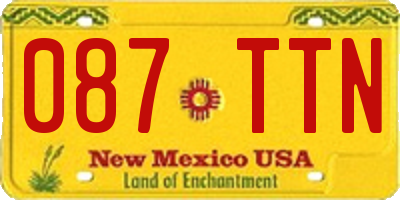 NM license plate 087TTN