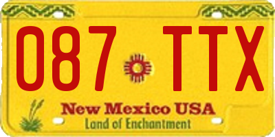 NM license plate 087TTX