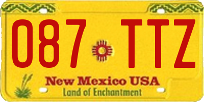 NM license plate 087TTZ