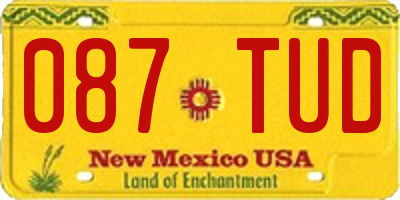 NM license plate 087TUD
