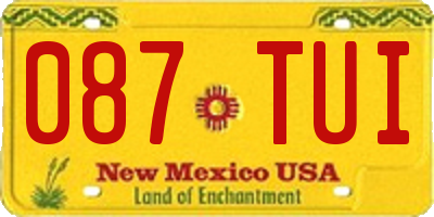 NM license plate 087TUI