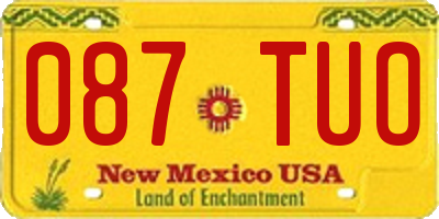 NM license plate 087TUO