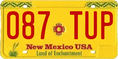 NM license plate 087TUP