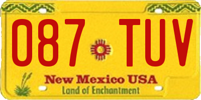 NM license plate 087TUV