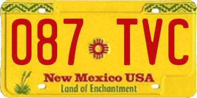 NM license plate 087TVC