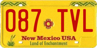 NM license plate 087TVL