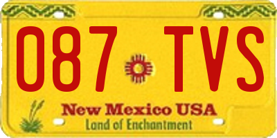 NM license plate 087TVS