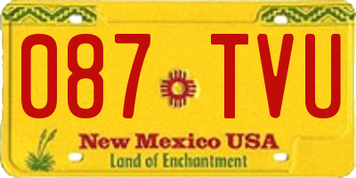 NM license plate 087TVU