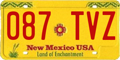 NM license plate 087TVZ